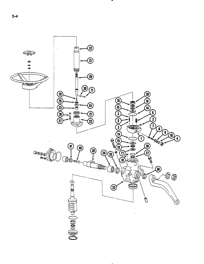 Схема запчастей Case IH 275 - (5-04) - STEERING GEAR AND COLUMN, POWER STEERING (05) - STEERING