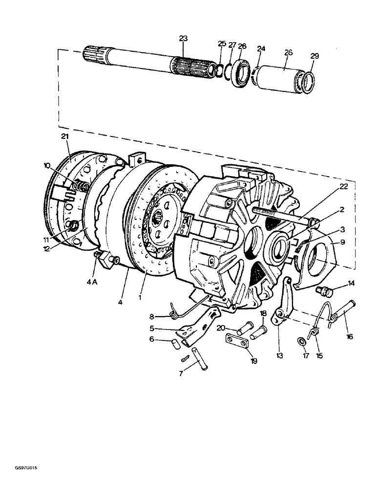 Схема запчастей Case IH 1212 - (6-10) - DUAL CLUTCH UNIT, LAYCOCK (06) - POWER TRAIN