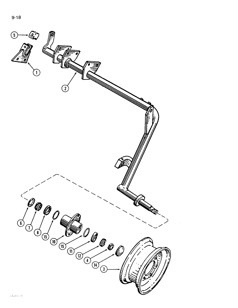 Схема запчастей Case IH 770 - (9-18) - LAND WHEEL AND AXLE, PRIOR TO 1975 