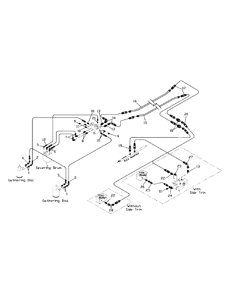 Схема запчастей Case IH 7700 - (B05-80) - HYDRAULIC CIRCUIT, TOPPER, FLORIDA OPTION Hydraulic Components & Circuits