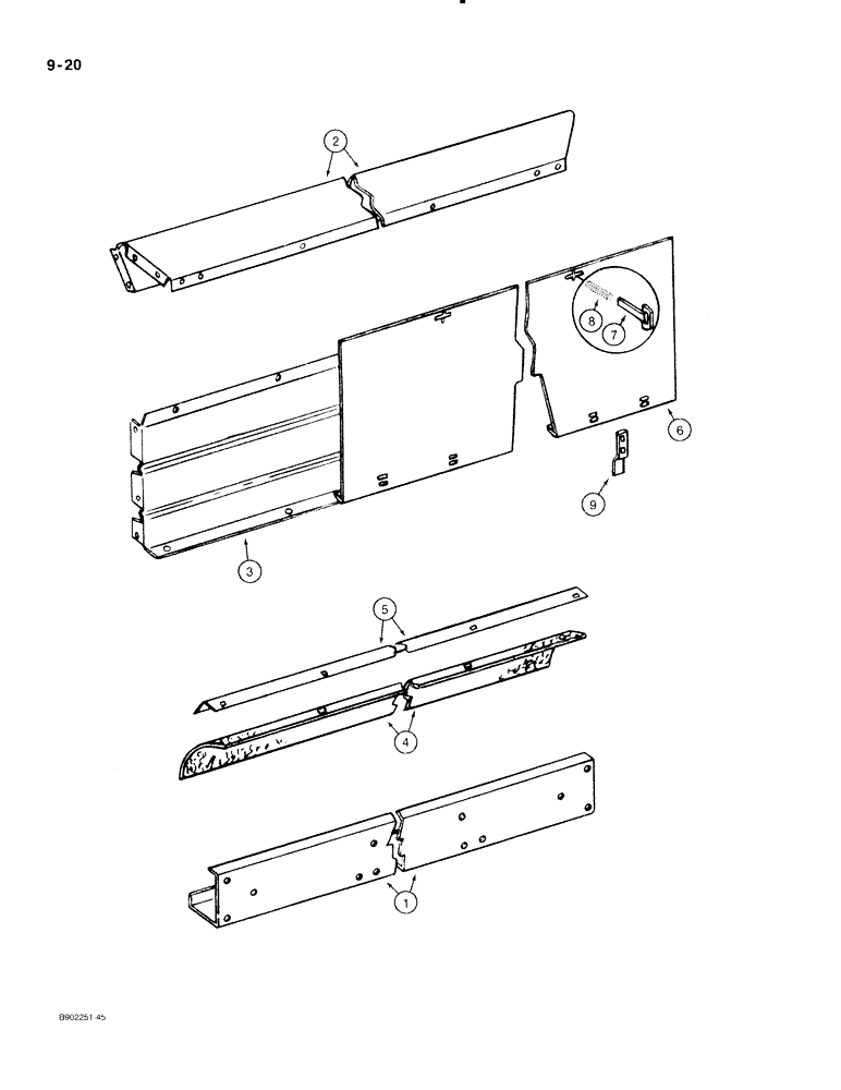 Схема запчастей Case IH 560 - (9-020) - SPREADER BOX, FRONT, USED ON MODEL 560 ONLY (09) - CHASSIS/ATTACHMENTS