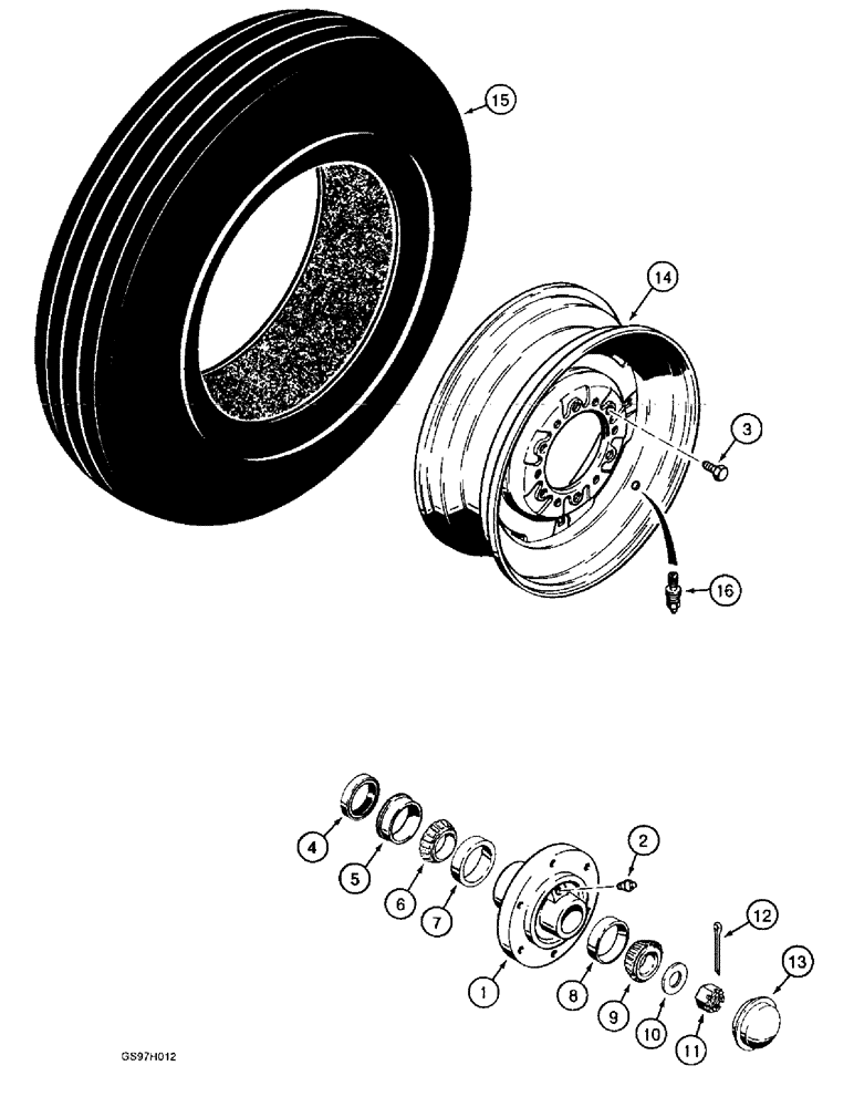 Схема запчастей Case IH 4800 - (9-08) - MAIN FRAME HUBS, RIMS AND TIRES (09) - CHASSIS/ATTACHMENTS