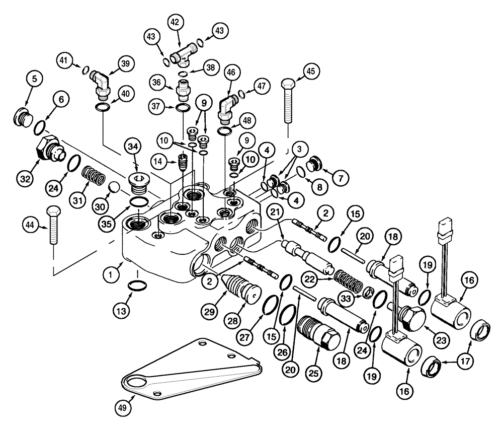 Схема запчастей Case IH MX90C - (08-09) - HITCH VALVE ASSEMBLY (08) - HYDRAULICS