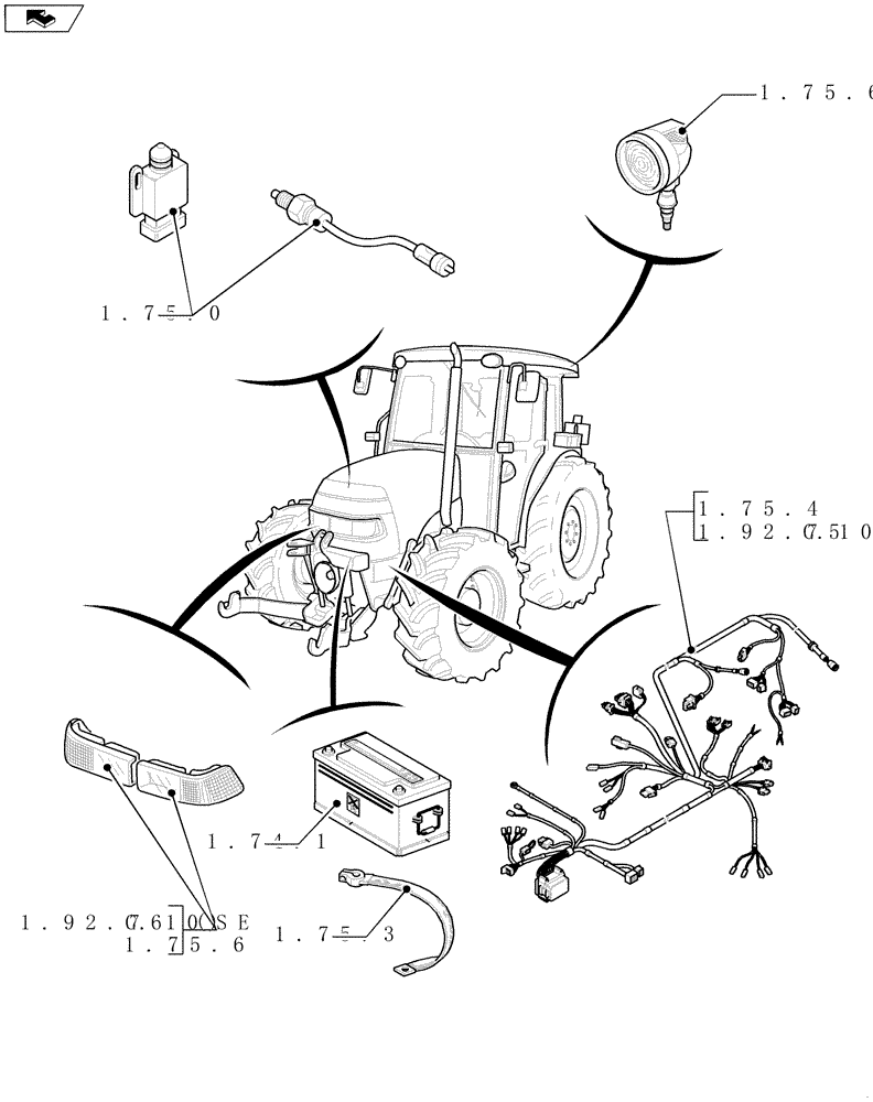 Схема запчастей Case IH FARMALL 65C - (SEC. 06) - ELECTRICAL (00) - GENERAL