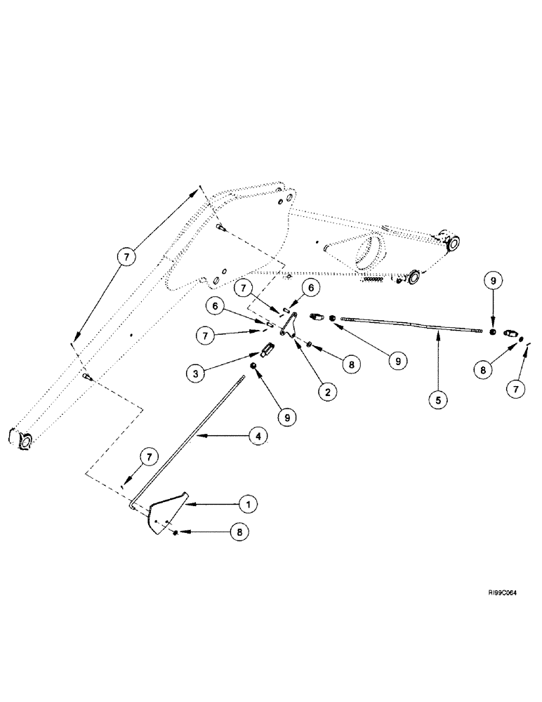 Схема запчастей Case IH L700 - (9-04) - BUCKET LEVEL INDICATOR (09) - CHASSIS/ATTACHMENTS