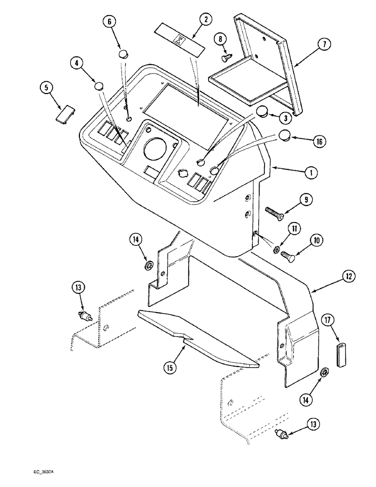 Схема запчастей Case IH 4240 - (9-014) - INSTRUMENT HOUSING, TRACTOR WITH CAB (09) - CHASSIS/ATTACHMENTS