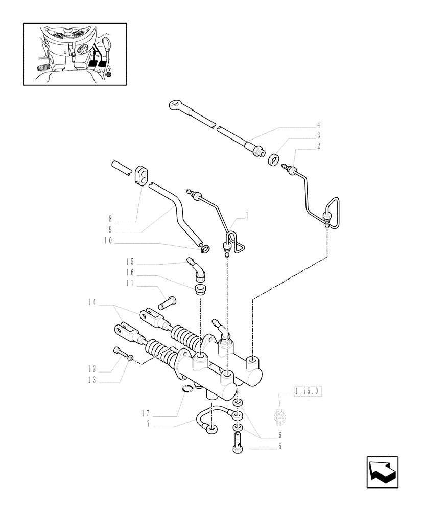 Схема запчастей Case IH JX1075N - (1.92.68[02]) - BRAKE PEDALS (10) - OPERATORS PLATFORM/CAB