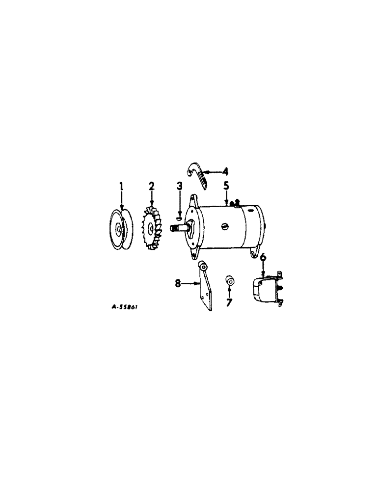 Схема запчастей Case IH 414 - (246[1]) - GENERATOR AND CONNECTIONS, 12 VOLT, DELCO REMY (55) - ELECTRICAL SYSTEMS