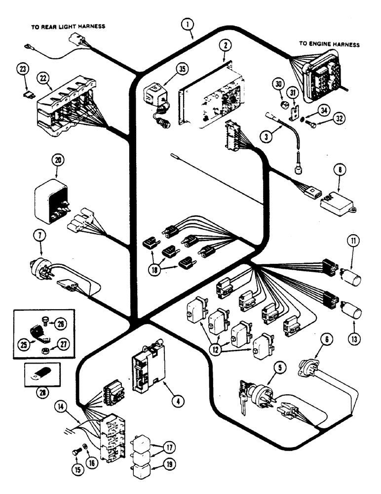 Схема запчастей Case IH 4690 - (4-068) - INSTRUMENT PANEL WIRING (04) - ELECTRICAL SYSTEMS