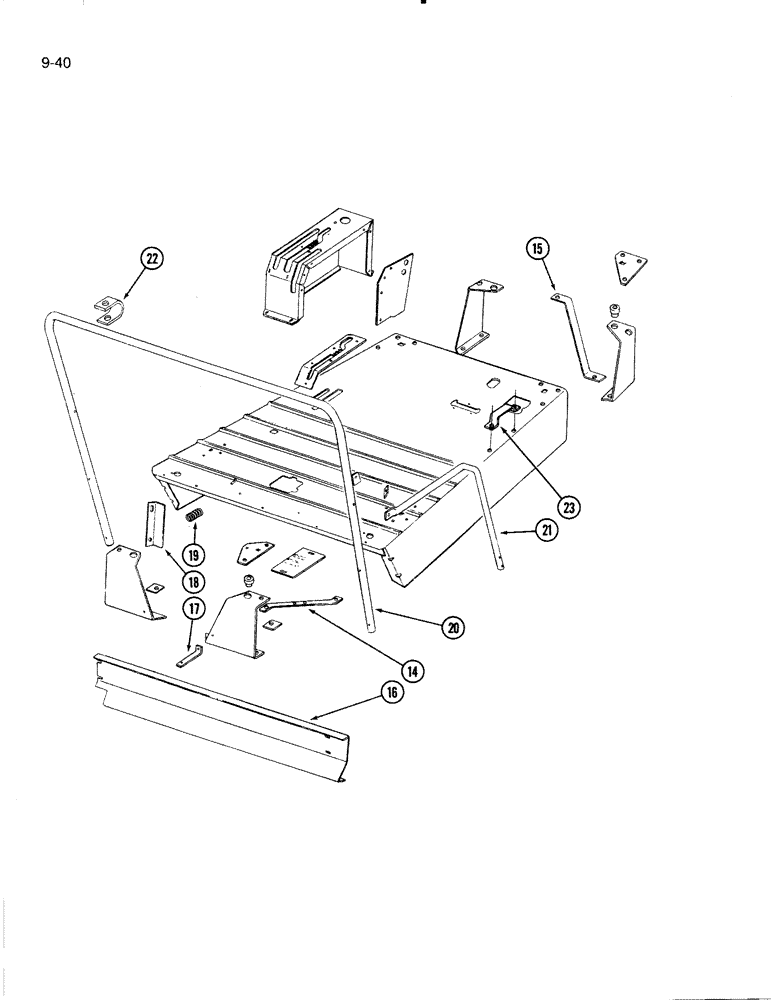 Схема запчастей Case IH 5000 - (9-40) - OPERATORS PLATFORM AND FRONT RAILS (09) - CHASSIS/ATTACHMENTS