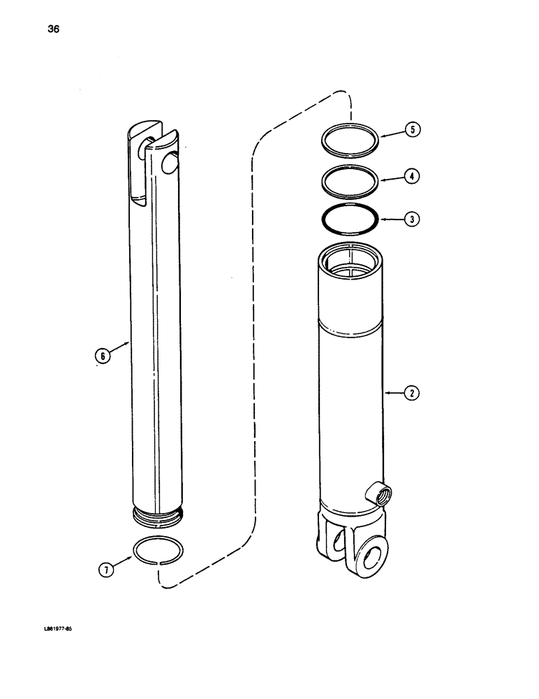 Схема запчастей Case IH 5100 - (036) - LIFT CYLINDER, 2 X 8 INCH 