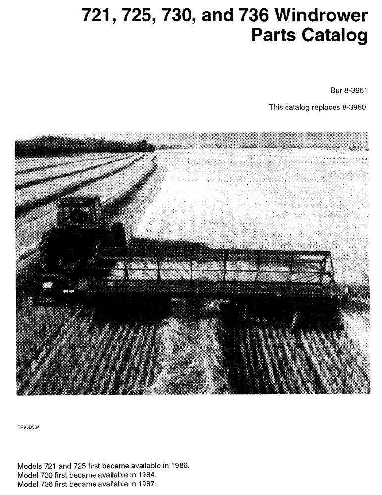 Схема запчастей Case IH 736 - (1-01) - 721, 725, 730, AND 736 WINDROWER (00) - PICTORIAL INDEX