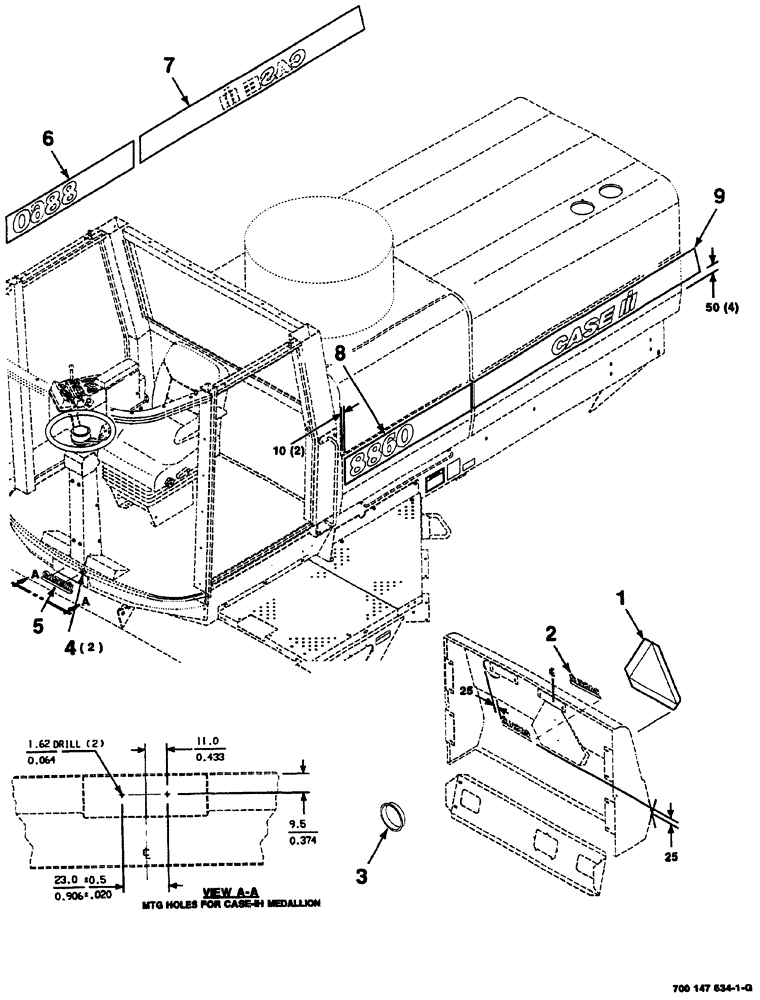 Схема запчастей Case IH 8860HP - (09-02) - DECALS AND LOCATION DIAGRAM (90) - PLATFORM, CAB, BODYWORK AND DECALS