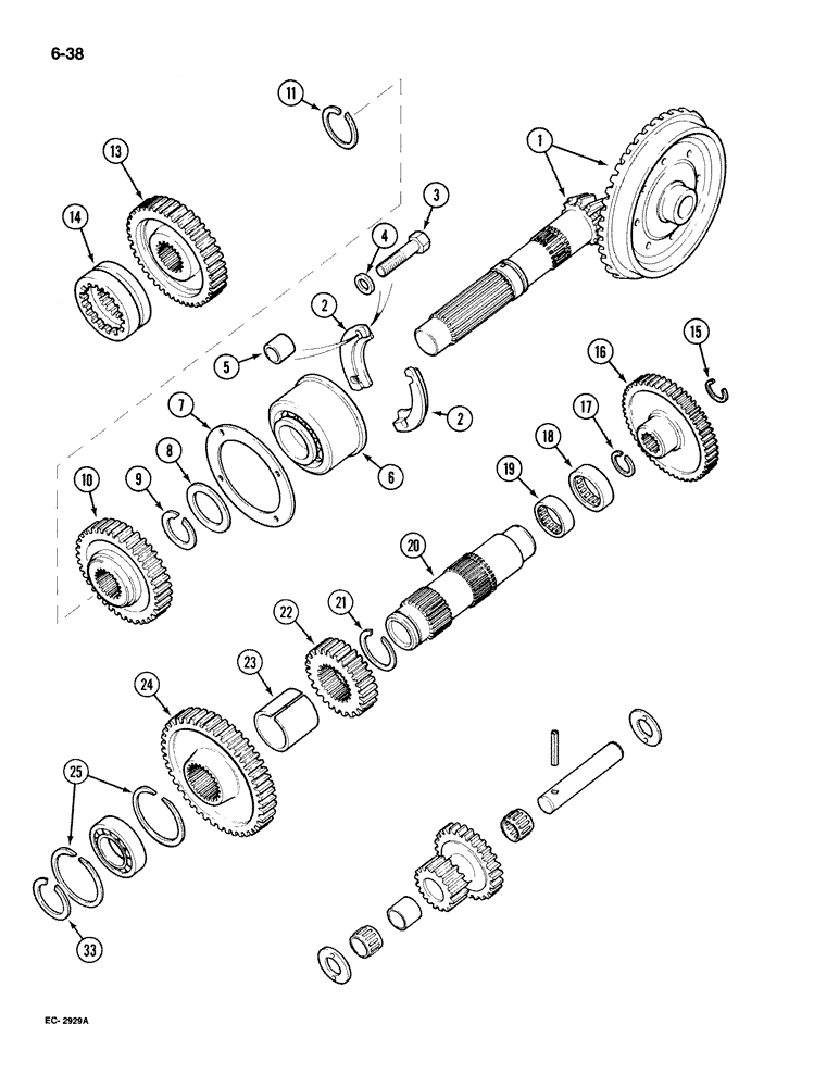 Схема запчастей Case IH 395 - (6-038) - RANGE TRANSMISSION, MFD TRACTOR (06) - POWER TRAIN