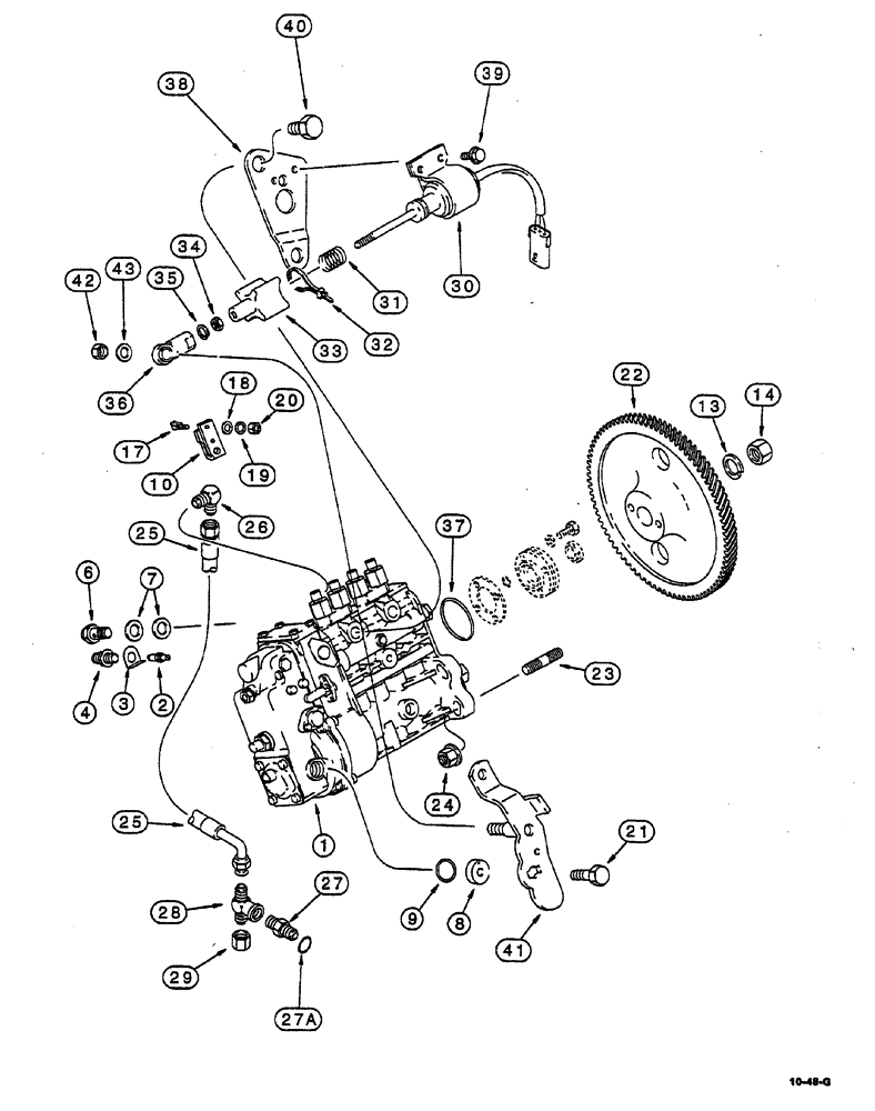 Схема запчастей Case IH 8870 - (10-48) - FUEL INJECTION PUMP AND DRIVE (10) - ENGINE