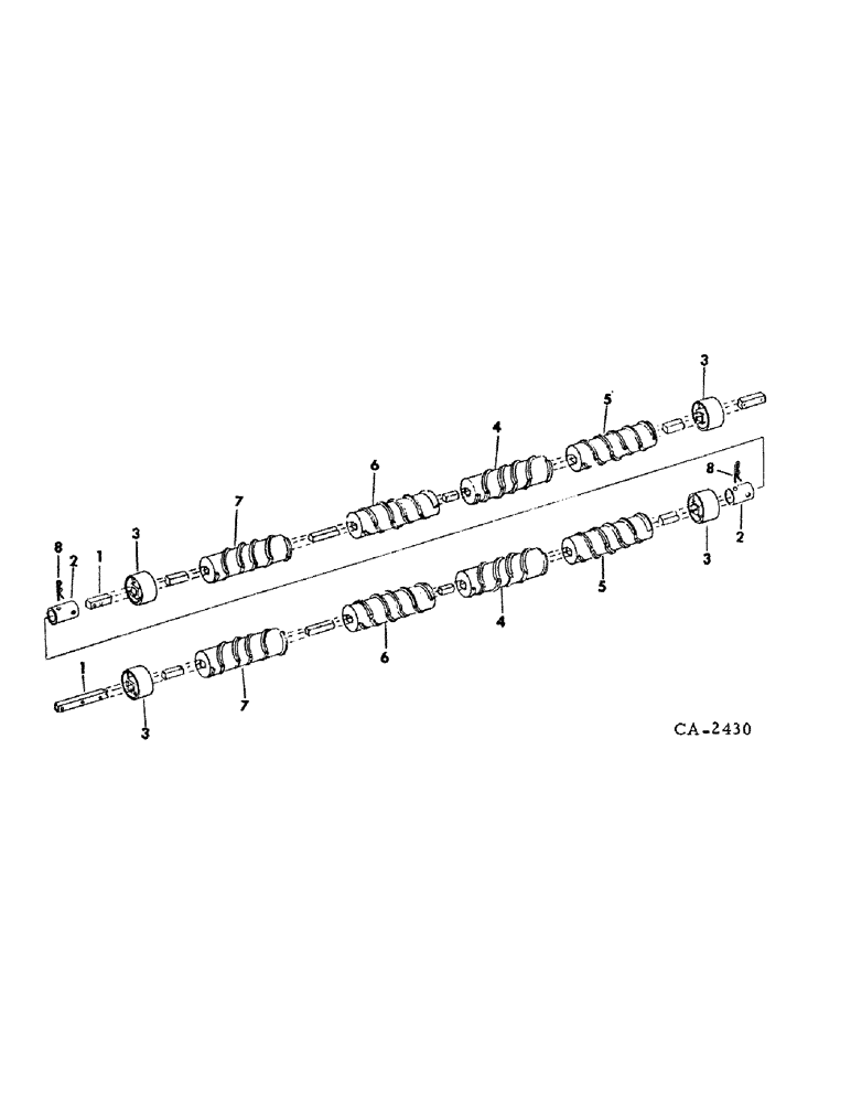 Схема запчастей Case IH 500 - (YA-13) - AUGERS AND RELATED PARTS, FOR 4 ROW WIDE AND 4 ROW ADJUSTABLE 