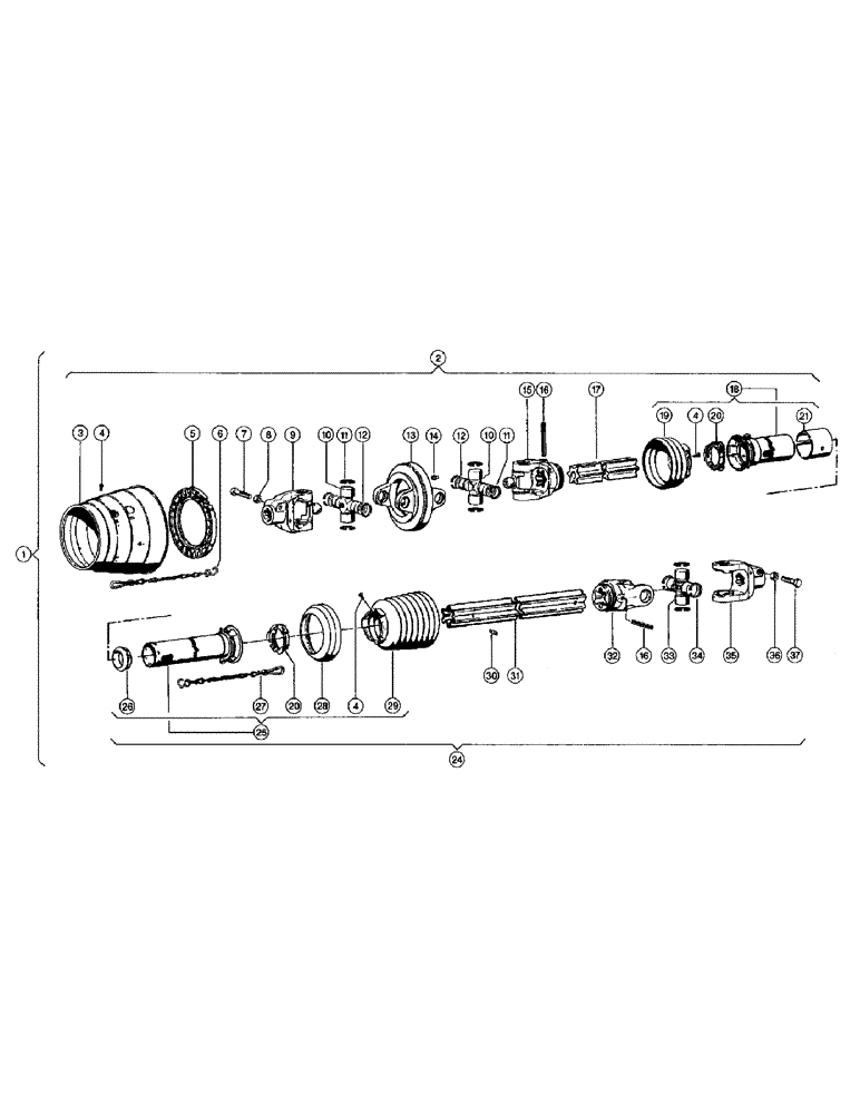 Схема запчастей Case IH 110 - (001) - UNIVERSAL DRIVE SHAFT (03) - DRIVES