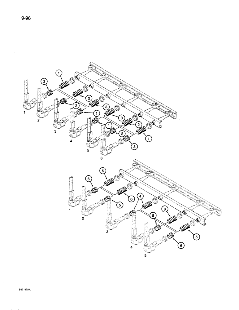 Схема запчастей Case IH 8600 - (9-096) - AIR SYSTEM HOSES, 2-1/2 INCH ID, VENTURIS TO MANIFOLD PIPES (09) - CHASSIS/ATTACHMENTS