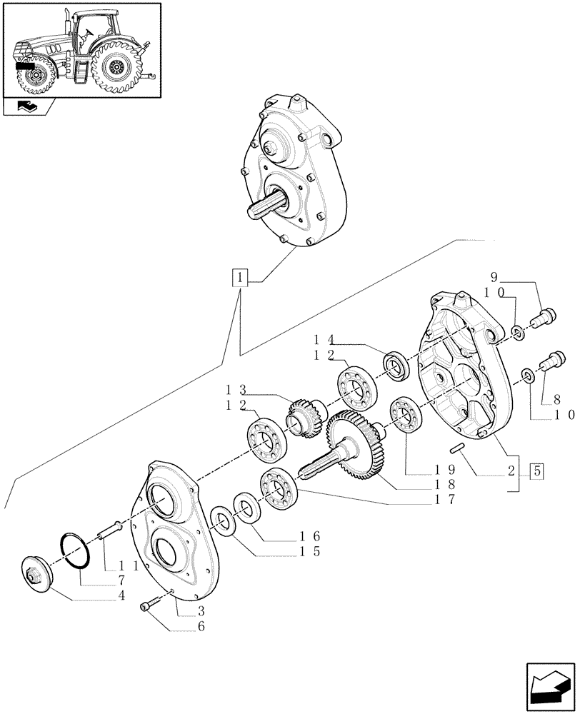 Схема запчастей Case IH MAXXUM 120 - (1.80.5/ C) - FRONT POWER TAKE-OFF - PTO - BREAKDOWN (07) - HYDRAULIC SYSTEM