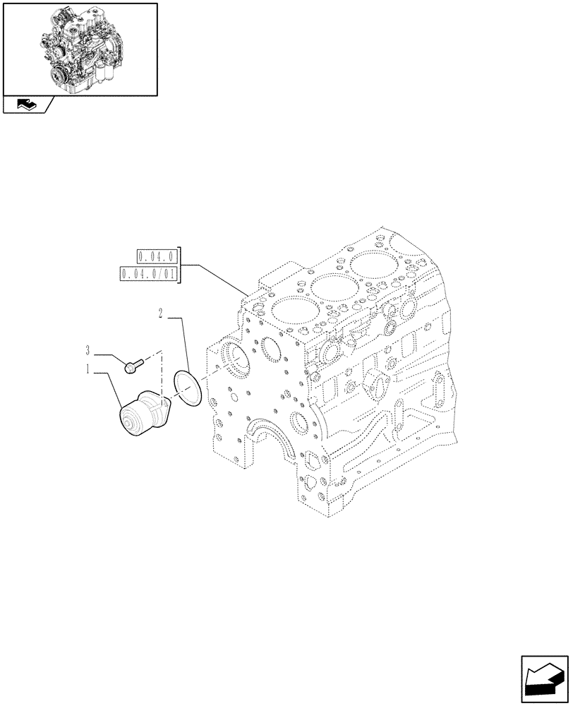 Схема запчастей Case IH MAXXUM 130 - (0.32.0) - WATER PUMP (STD + VAR.330003-332115) (01) - ENGINE