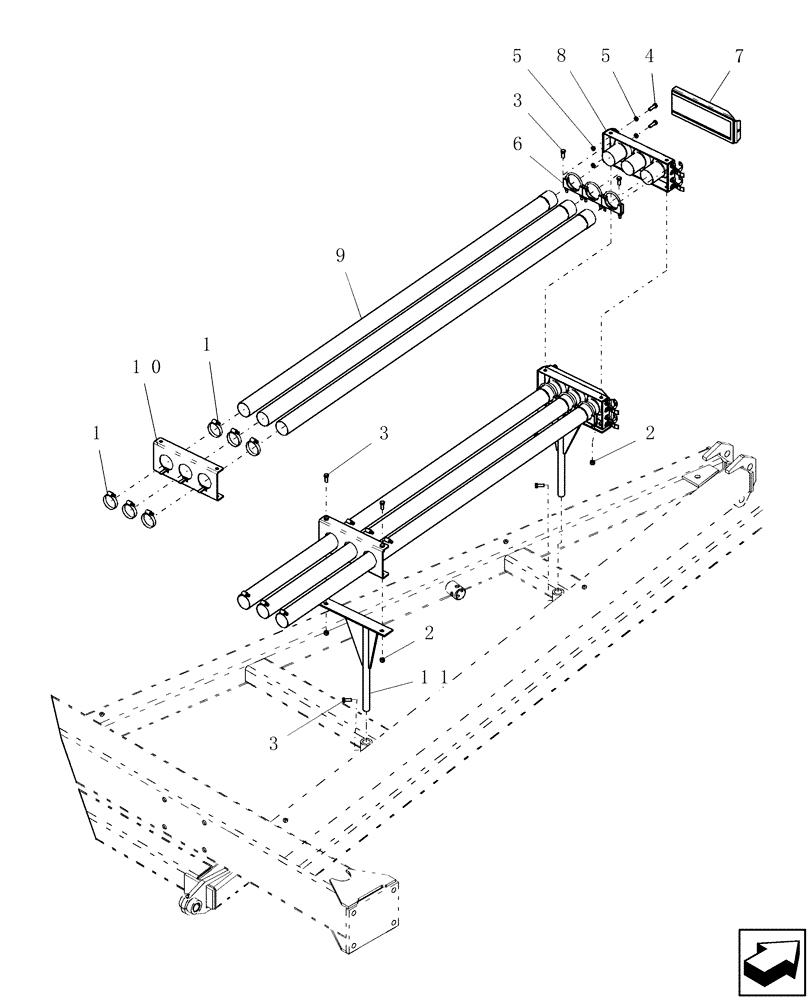 Схема запчастей Case IH SDX30 - (6.030.1) - ADX AIR CART TOW BETWEEN CONNECTOR MOUNTS Related Equipment