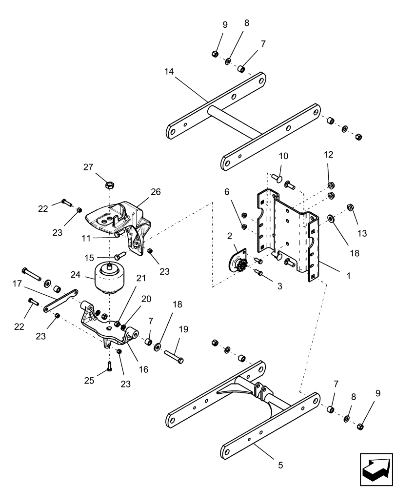 Схема запчастей Case IH 1210 - (75.200.18) - PNEUMATIC DOWN PRESSURE - 20" LINKAGE WITHOUT LOCKUP (75) - SOIL PREPARATION