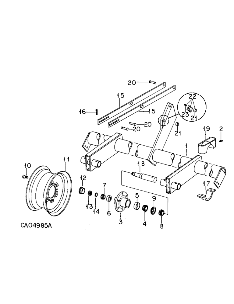 Схема запчастей Case IH 315 - (A-18) - WHEEL AXLE AND TRANSPORT, FOLDING, UNITS D AND E 