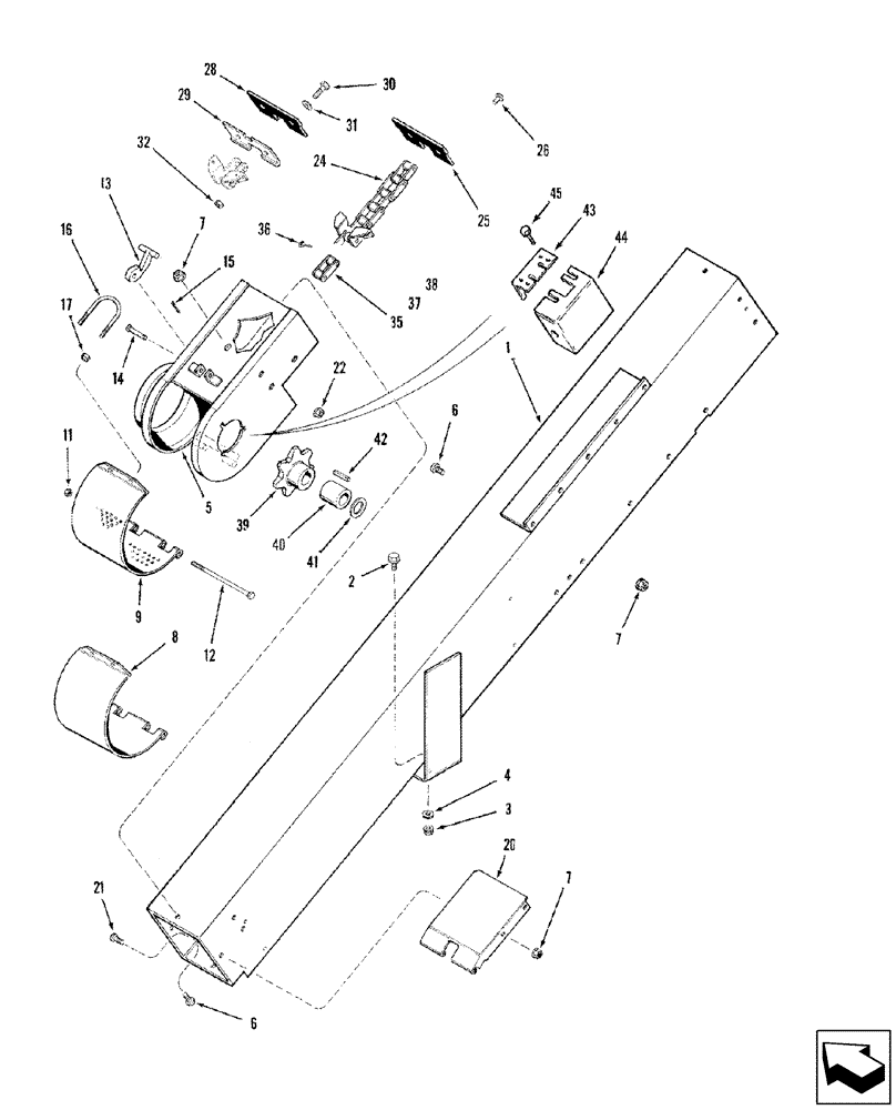 Схема запчастей Case IH 2577 - (74.140.03) - TAILINGS - ELEVATOR HOUSING AND CONVEYOR (74) - CLEANING