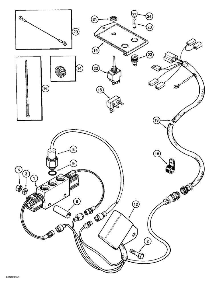 Схема запчастей Case IH 955 - (4-22) - AUTOMATIC SELECTOR VALVE SYSTEM (04) - ELECTRICAL SYSTEMS