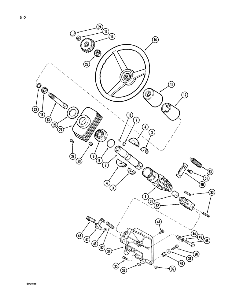 Схема запчастей Case IH 7140 - (5-002) - STEERING WHEEL AND COLUMN, STANDARD (05) - STEERING