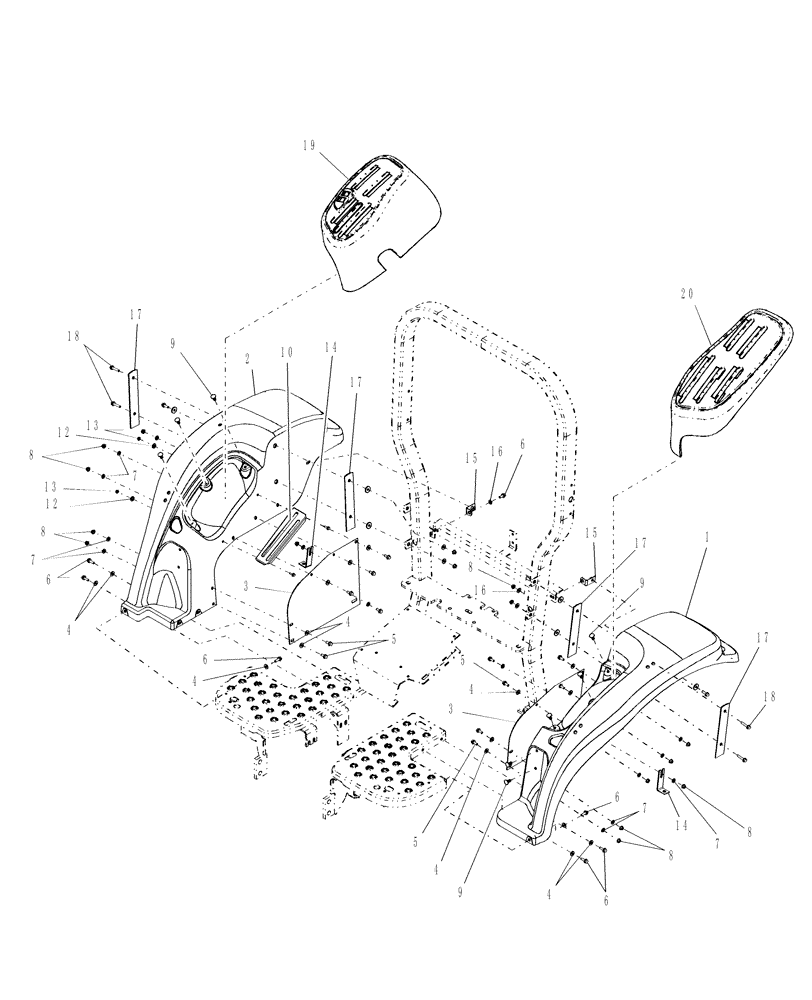 Схема запчастей Case IH FARMALL 45 - (08.01) - FENDERS (08) - SHEET METAL