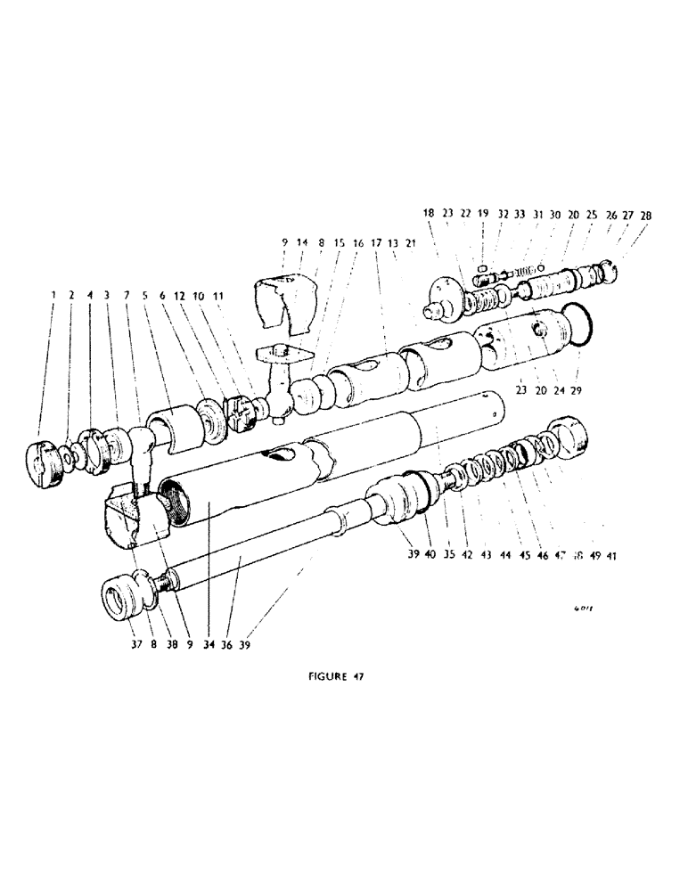 Схема запчастей Case IH 770B - (076) - HYDRAULIC RAM, PART OF U733, POWER-ASSISTED STEERING Steering & Front Axle