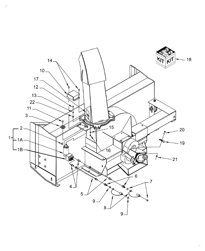 Схема запчастей Case IH BS172H - (218) - HYDRAULIC CHUTE ROTATION - 717172016 