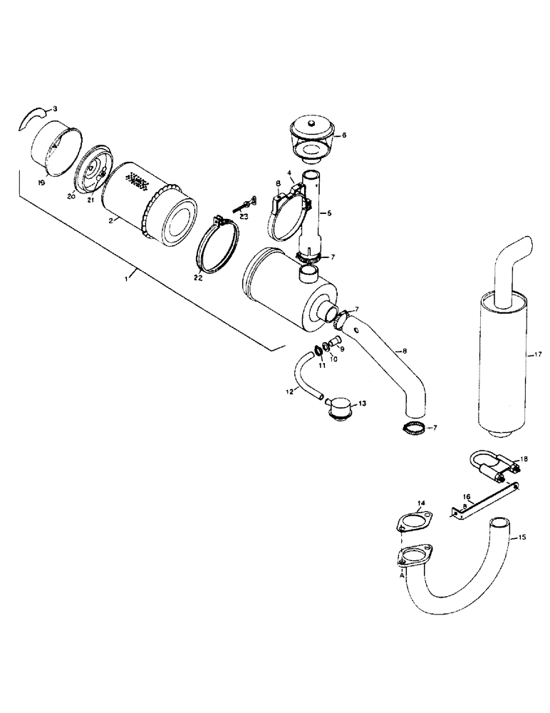 Схема запчастей Case IH 6000 - (2-06) - AIR INTAKE/EXHAUST GROUP, GAS ENGINE (02) - ENGINE