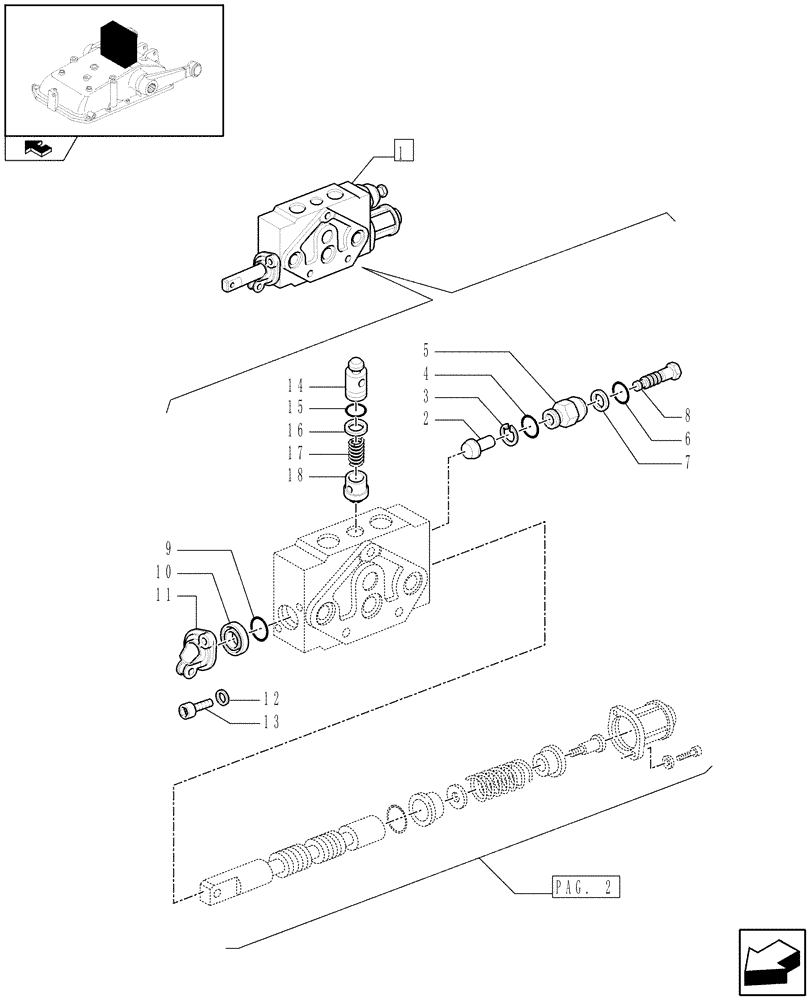 Схема запчастей Case IH FARMALL 95C - (1.82.7/15A[01]) - SIMPLE DOUBLE EFFECT DISTRIBUTOR - PARTS (07) - HYDRAULIC SYSTEM