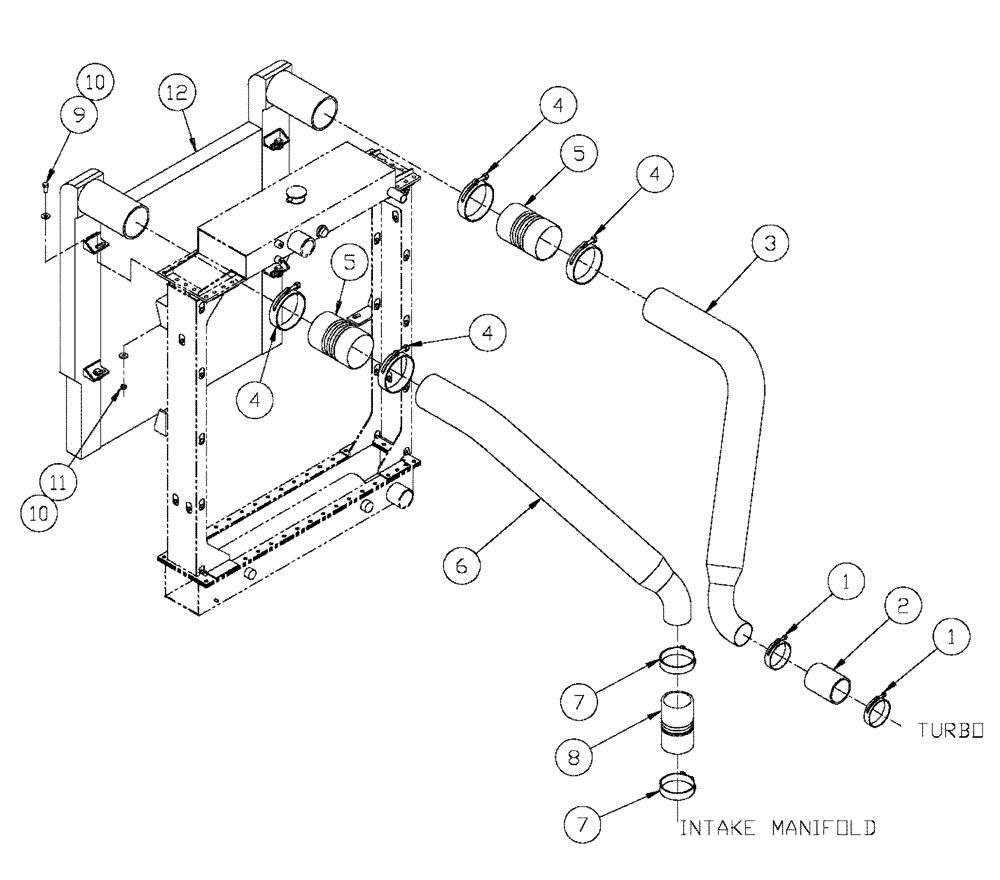 Схема запчастей Case IH FLX3300B - (02-048) - CHARGE AIR COOLER TUBES GROUP (FLX3330B) (01) - ENGINE