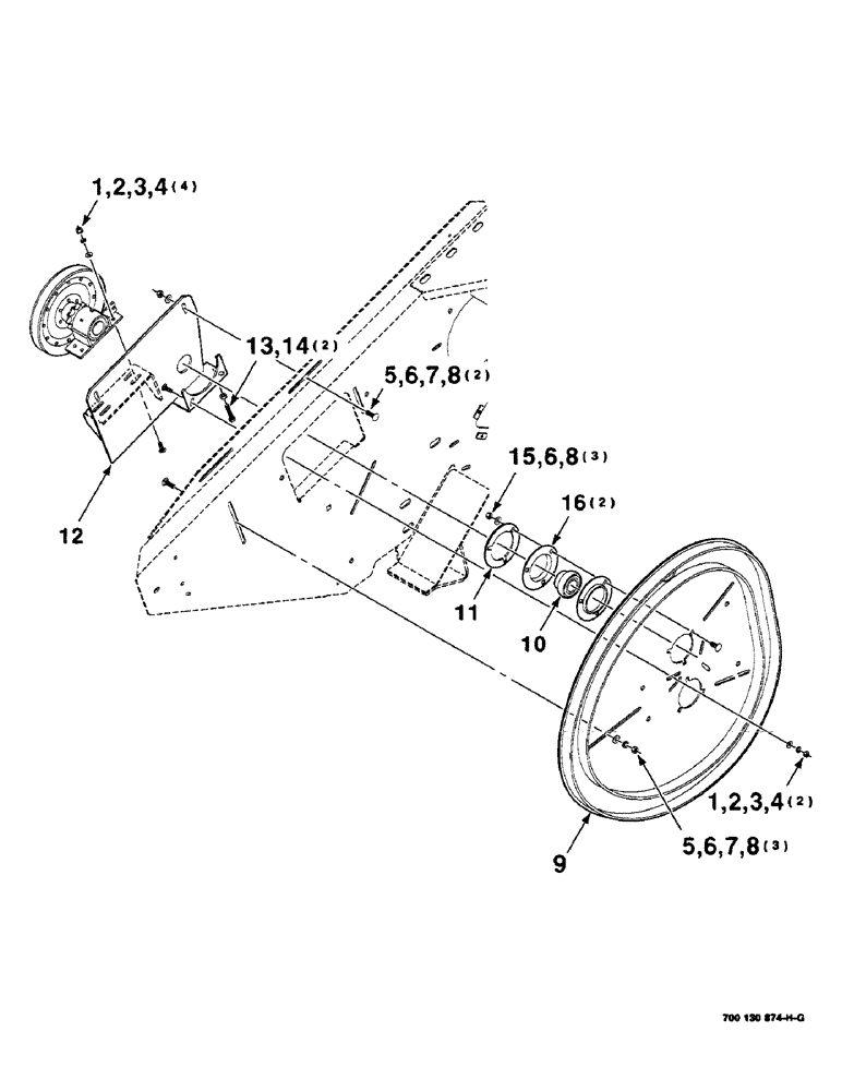 Схема запчастей Case IH 8840 - (6-04) - REEL MOUNTING AND CAMTRACK ASSEMBLY (S.N. CFH0032001 THRU CFH0032226) (58) - ATTACHMENTS/HEADERS