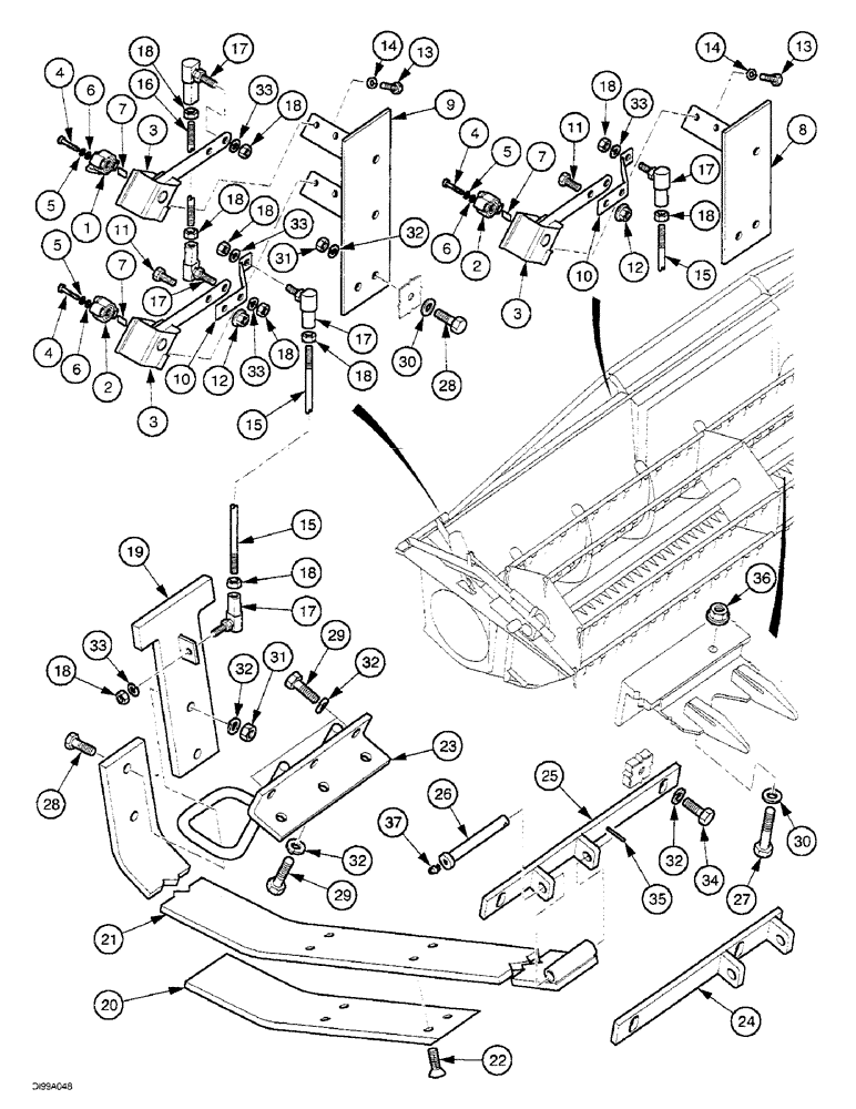 Схема запчастей Case IH 1030 - (5-5[01]) - FIELD TRACKER - HEIGHT CONTROL (55) - ELECTRICAL SYSTEMS