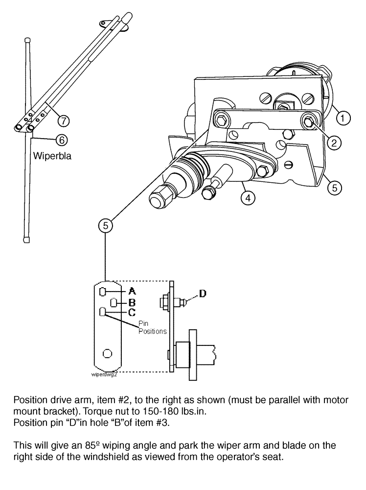 Схема запчастей Case IH PATRIOT NT - (02-004) - WIPER MOTOR ASSEMBLY Cab Exterior