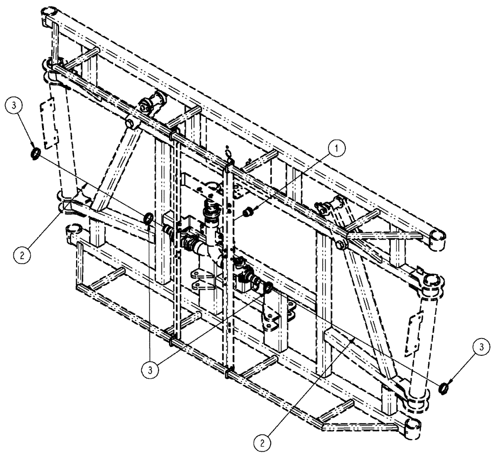 Схема запчастей Case IH SPX3320 - (09-059) - BOOM PLUMBING GROUP, 6 SECTION CENTER Liquid Plumbing