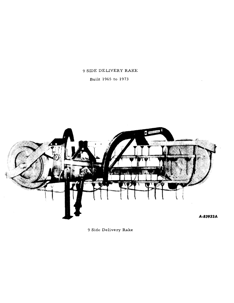 Схема запчастей Case IH 9 - (B-02) - 9 SIDE DELIVERY RAKE 