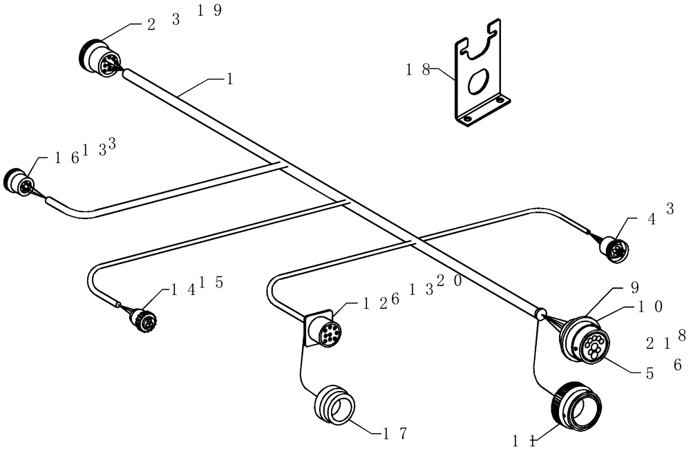 Схема запчастей Case IH ADX3360 - (A.50.A[13]) - TRACTOR HARNESS A - Distribution Systems