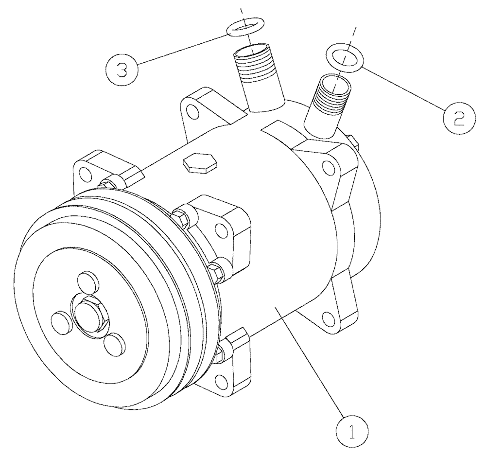 Схема запчастей Case IH 4300 - (02-016) - COMPRESSOR ASSEMBLY (01) - ENGINE