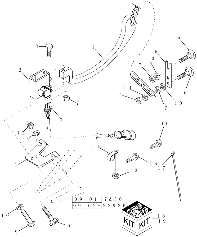 Схема запчастей Case IH 2212 - (16.02) - AUTO HEADER HEIGHT CONTROL (88) - ACCESSORIES