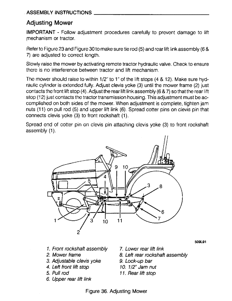 Схема запчастей Case IH M172 - (57) - ASSEMBLY INSTRUCTIONS, ADJUSTING MOWER (05) - SERVICE & MAINTENANCE