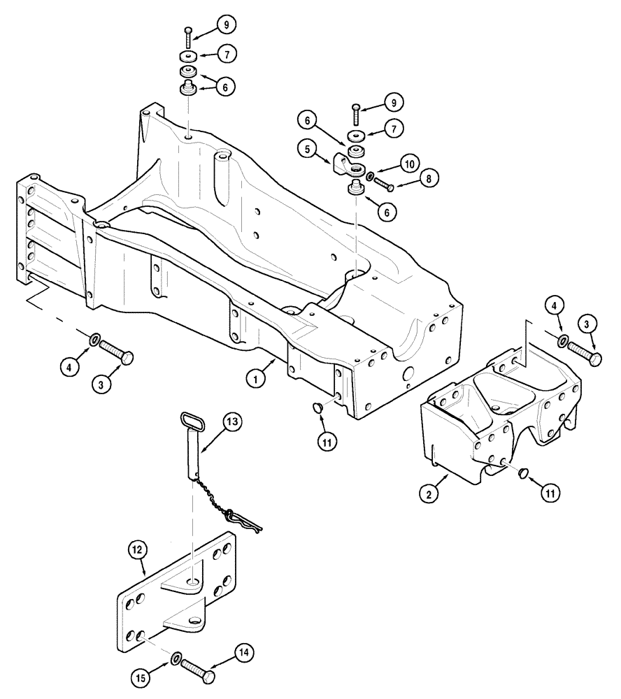 Схема запчастей Case IH MX150 - (09-01) - FRONT FRAME (39) - FRAMES AND BALLASTING