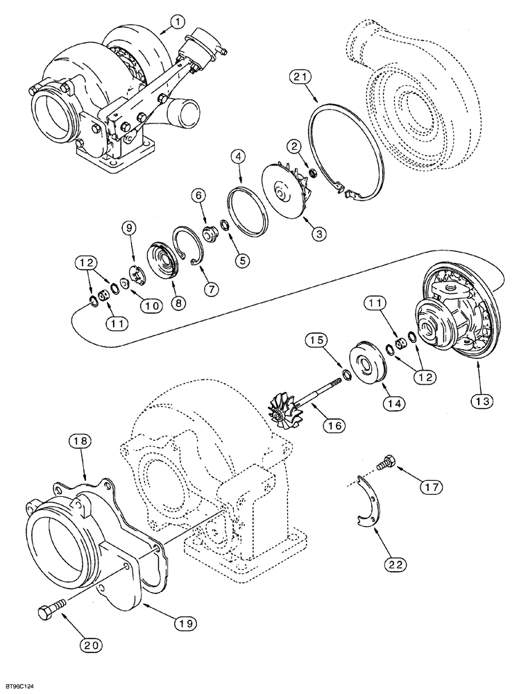 Схема запчастей Case IH 6831TA - (02-032) - TURBOCHARGER ASSEMBLY, 6TA-830 EMISSIONS CERTIFIED ENGINE 