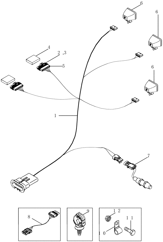 Схема запчастей Case IH CPX610 - (04-11) - HARNESS, BASKET (06) - ELECTRICAL SYSTEMS