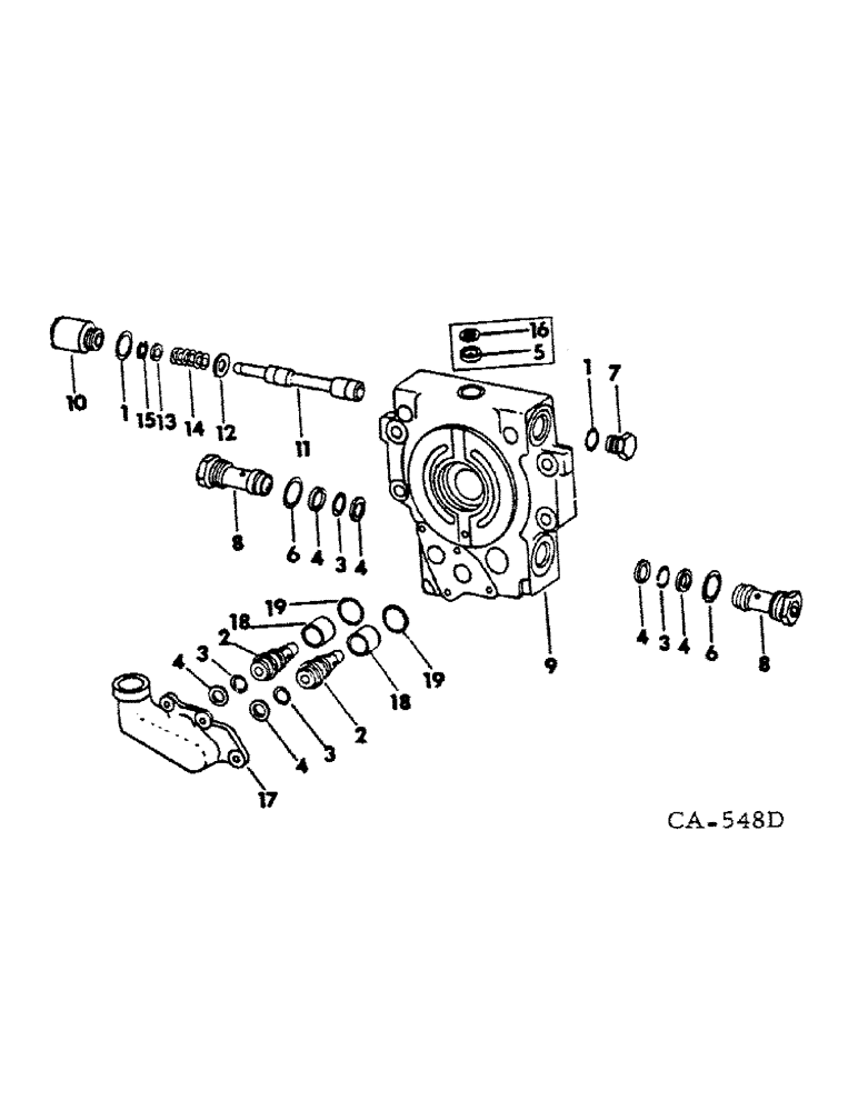 Схема запчастей Case IH HYDRO 100 - (07-23) - DRIVE TRAIN, CENTER SECTION BODY, 966 AND 1066 HYDROSTATIC DRIVE AND HYDRO 100 TRACTORS (04) - Drive Train