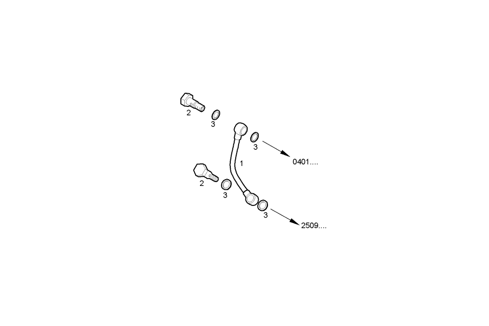 Схема запчастей Case IH F3CE0684A E001 - (2565.000) - OIL DELIVERY LINE - TURBOCOMPOUND [UP TO # 136193] 